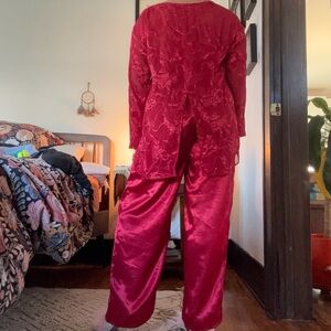 Victoria's Secret Gold Label Red Pajama Set